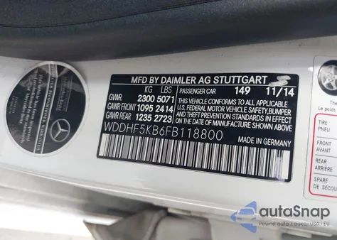 2015 Mercedes-Benz E 350 из США, поврежденный, VIN WDDHF5KB6FB118800